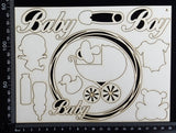 Baby Elements - Set A - Boy - White Chipboard
