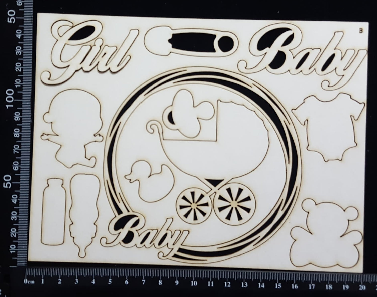 Baby Elements - Set B - Girl - White Chipboard