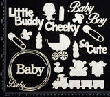 Baby Elements - Set C - Boy - White Chipboard