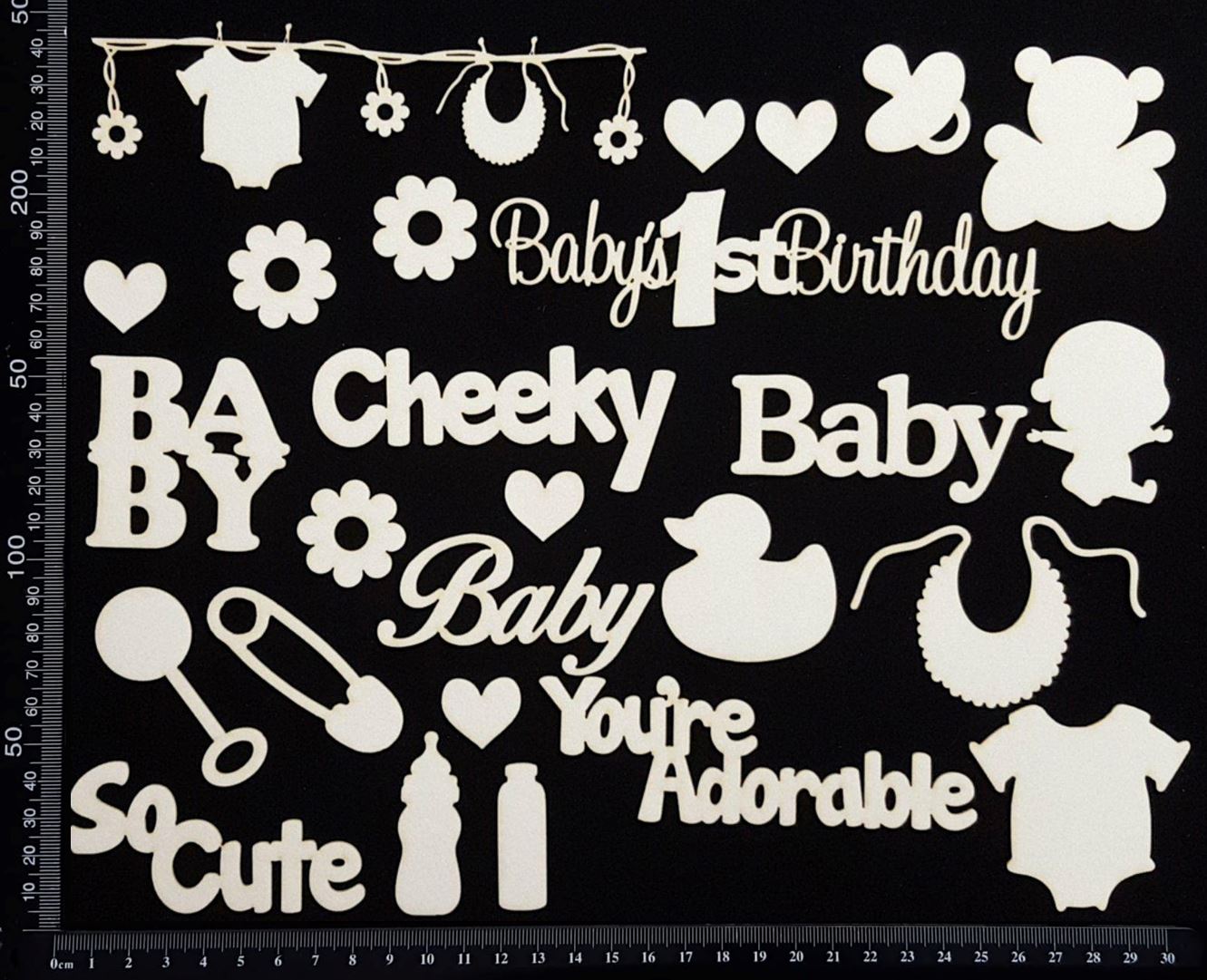 Baby Elements - Set E - White Chipboard