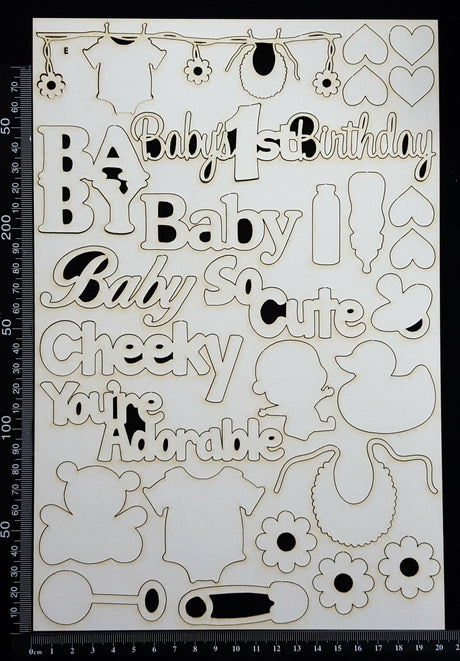 Baby Elements - Set E - White Chipboard