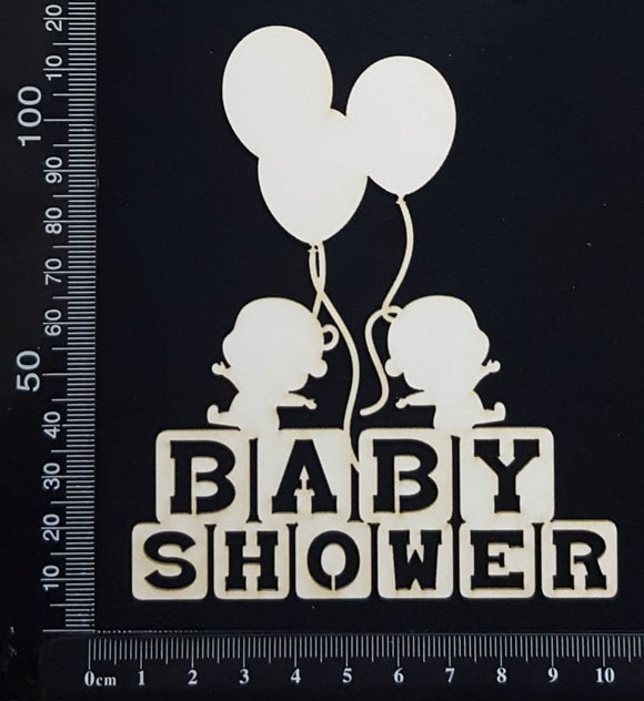 Baby Shower - A - White Chipboard