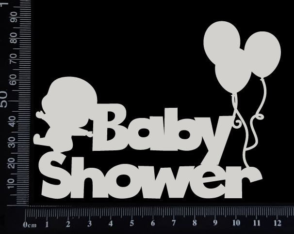 Baby Shower - C - White Chipboard