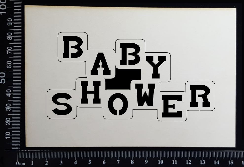 Baby Shower - E - White Chipboard