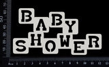 Baby Shower - E - White Chipboard