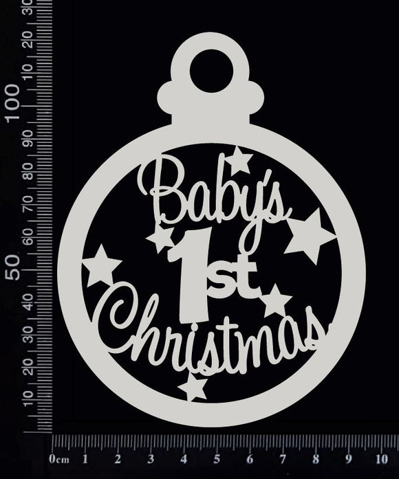 Baby's 1st Christmas Bauble - White Chipboard