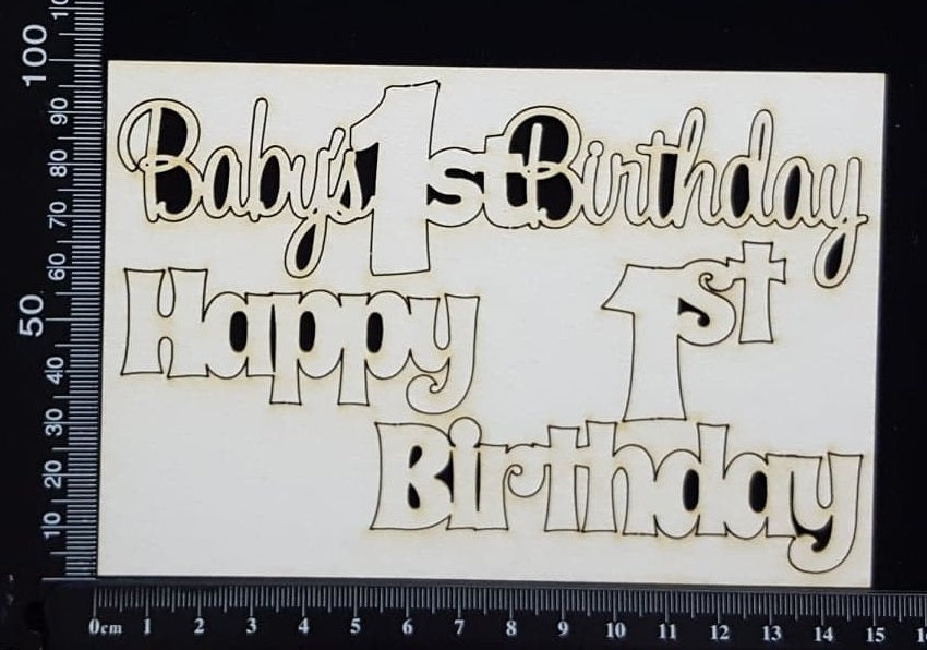 Baby's 1st Birthday Set - White Chipboard