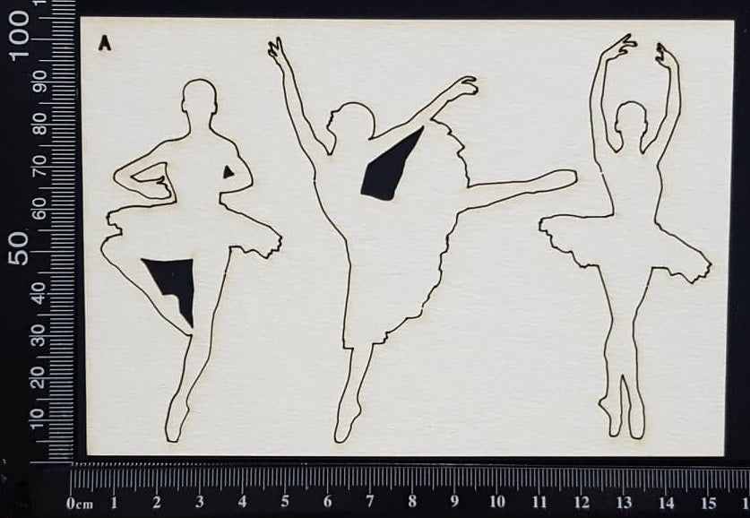 Ballerina Set - A - White Chipboard