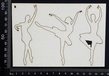 Ballerina Set - B - White Chipboard