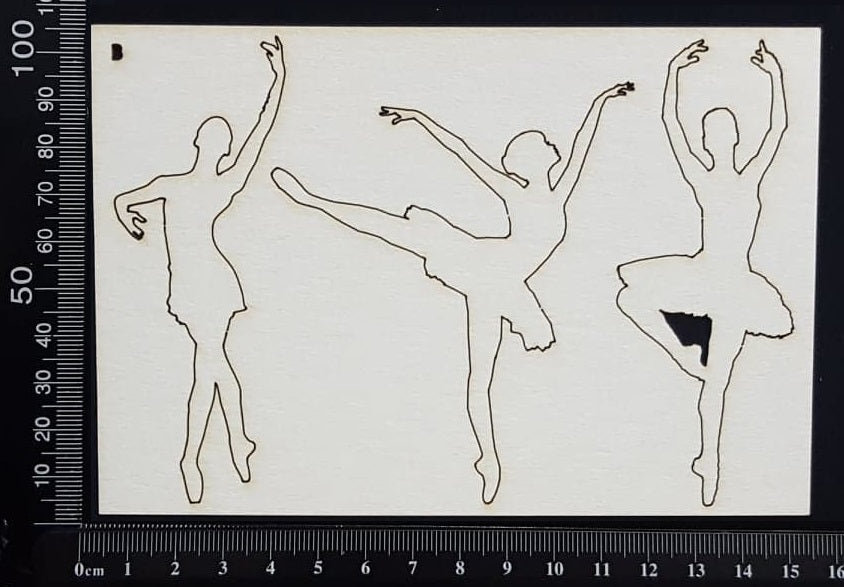 Ballerina Set - B - White Chipboard