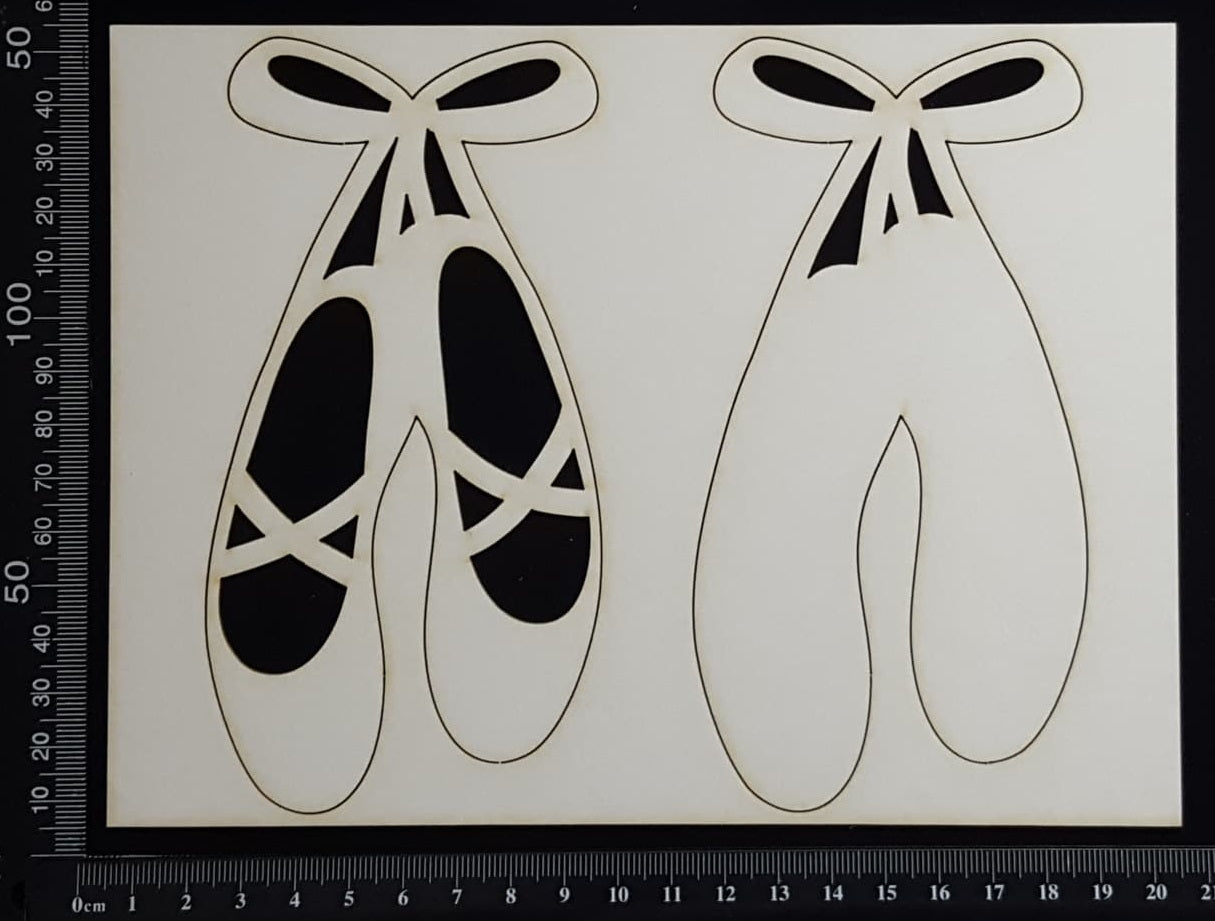 Ballet Slippers - B - Large - Layering Set - White Chipboard