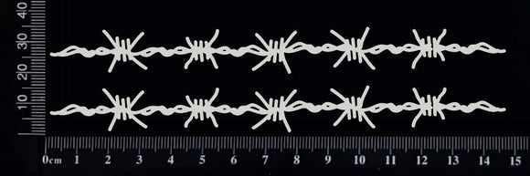 Barbed Wire Border Set - F - Small - White Chipboard