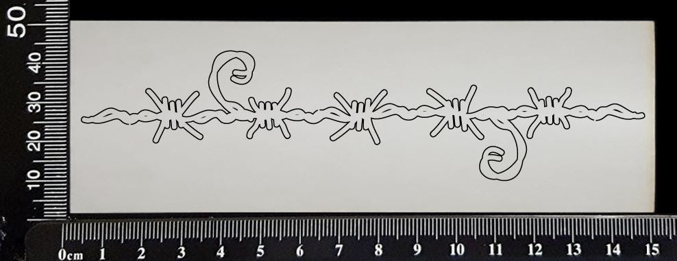 Barbed Wire Border - E - Small - White Chipboard