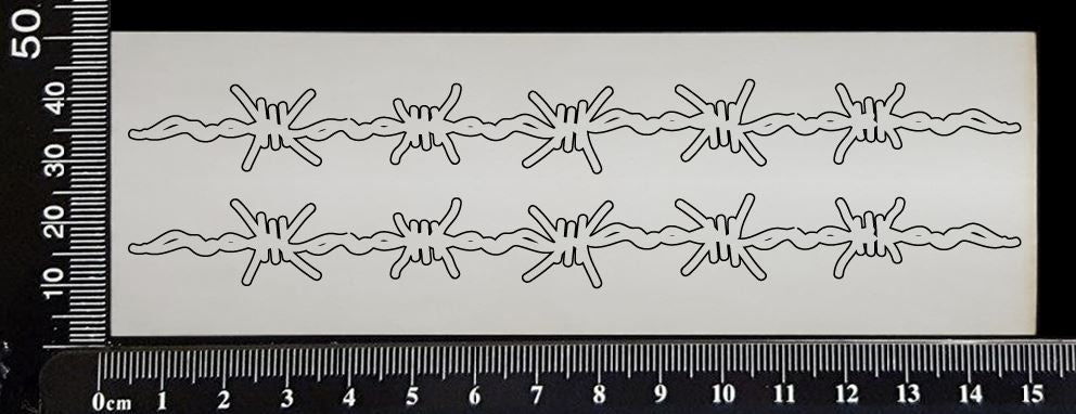 Barbed Wire Border Set - F - Small - White Chipboard