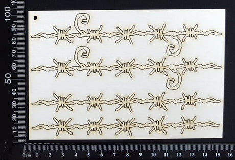 Barbed Wire Border Set - D - Small - White Chipboard