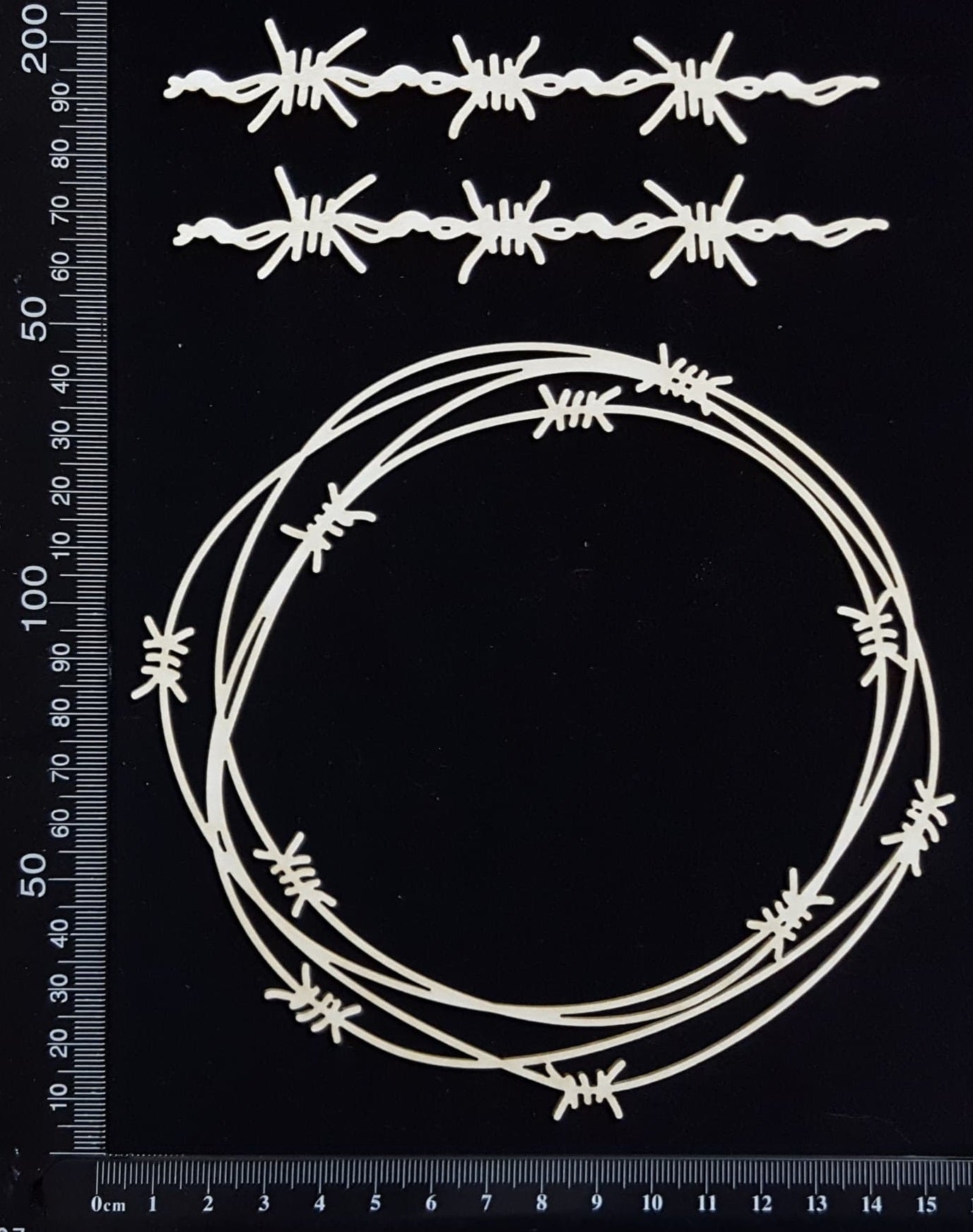 Barbed Wire Frame Set - A - White Chipboard