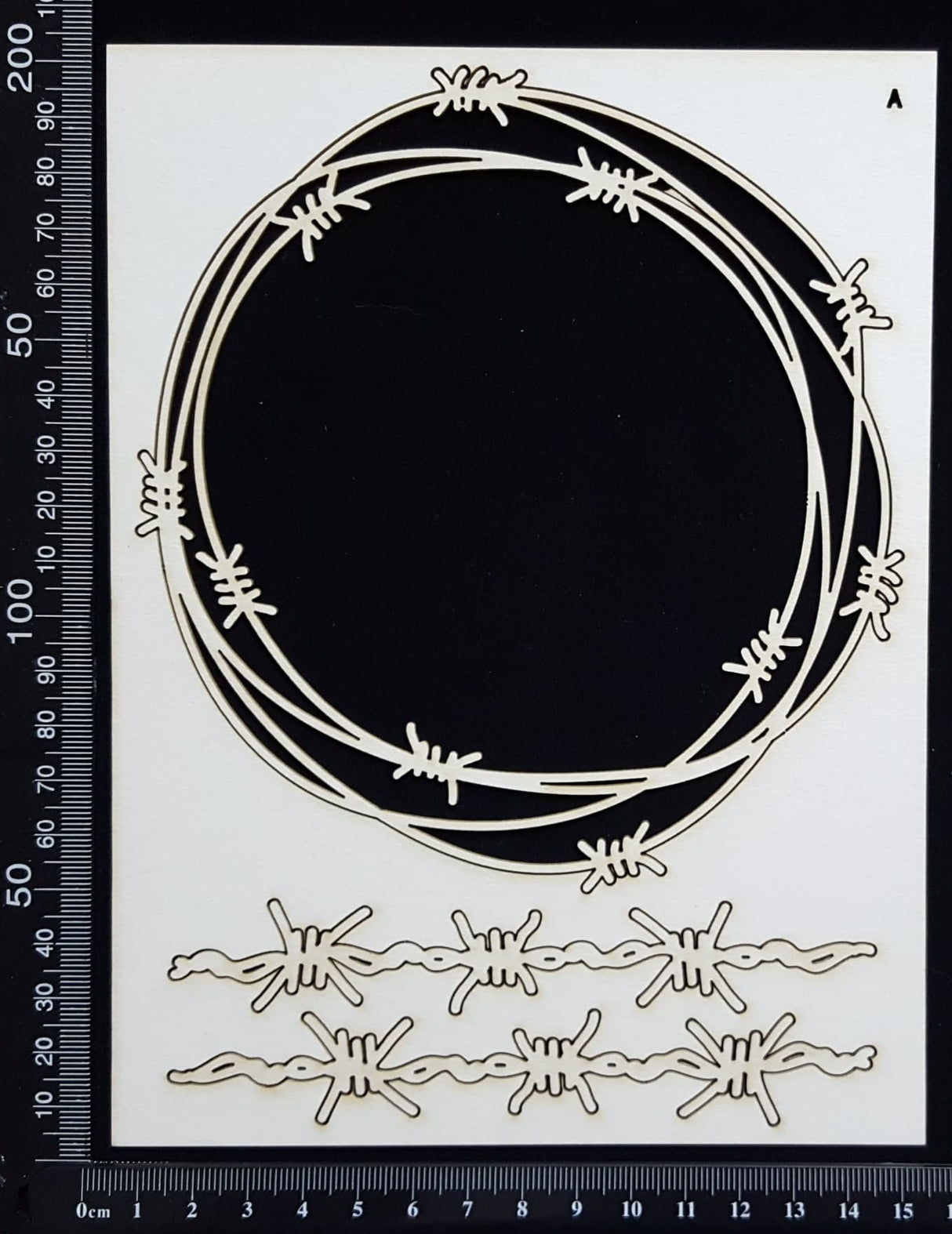 Barbed Wire Frame Set - A - White Chipboard