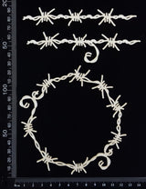 Barbed Wire Frame Set - C - White Chipboard