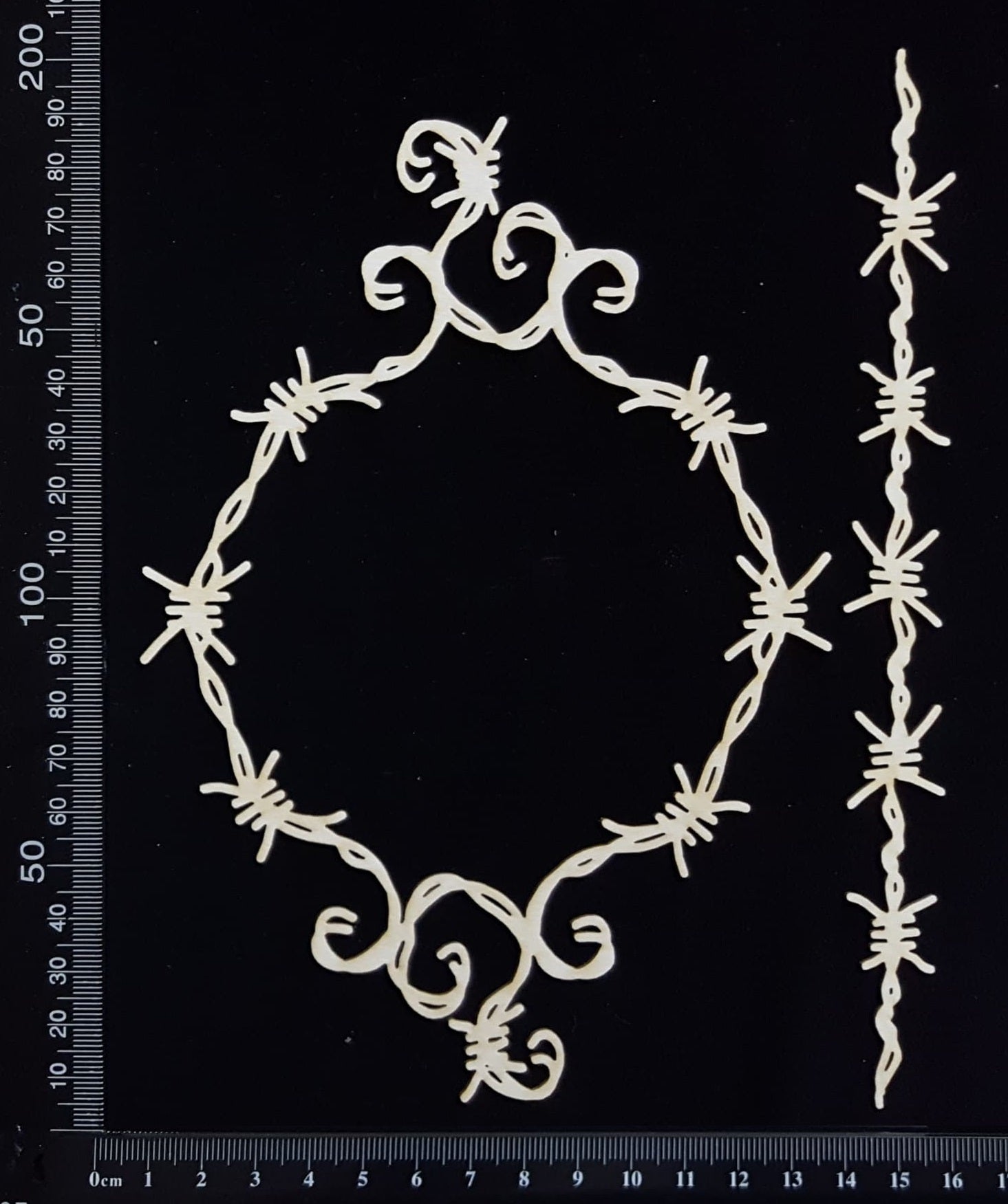 Barbed Wire Frame Set - D - White Chipboard