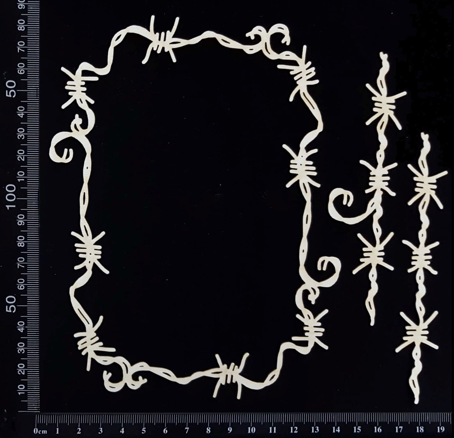 Barbed Wire Frame Set - E - White Chipboard