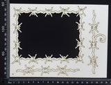 Barbed Wire Frame Set - G - White Chipboard