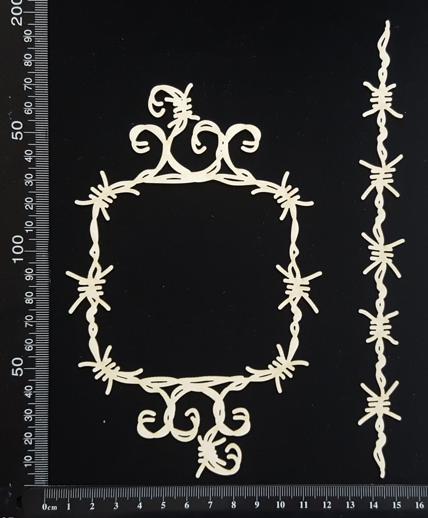 Barbed Wire Frame Set - I - White Chipboard