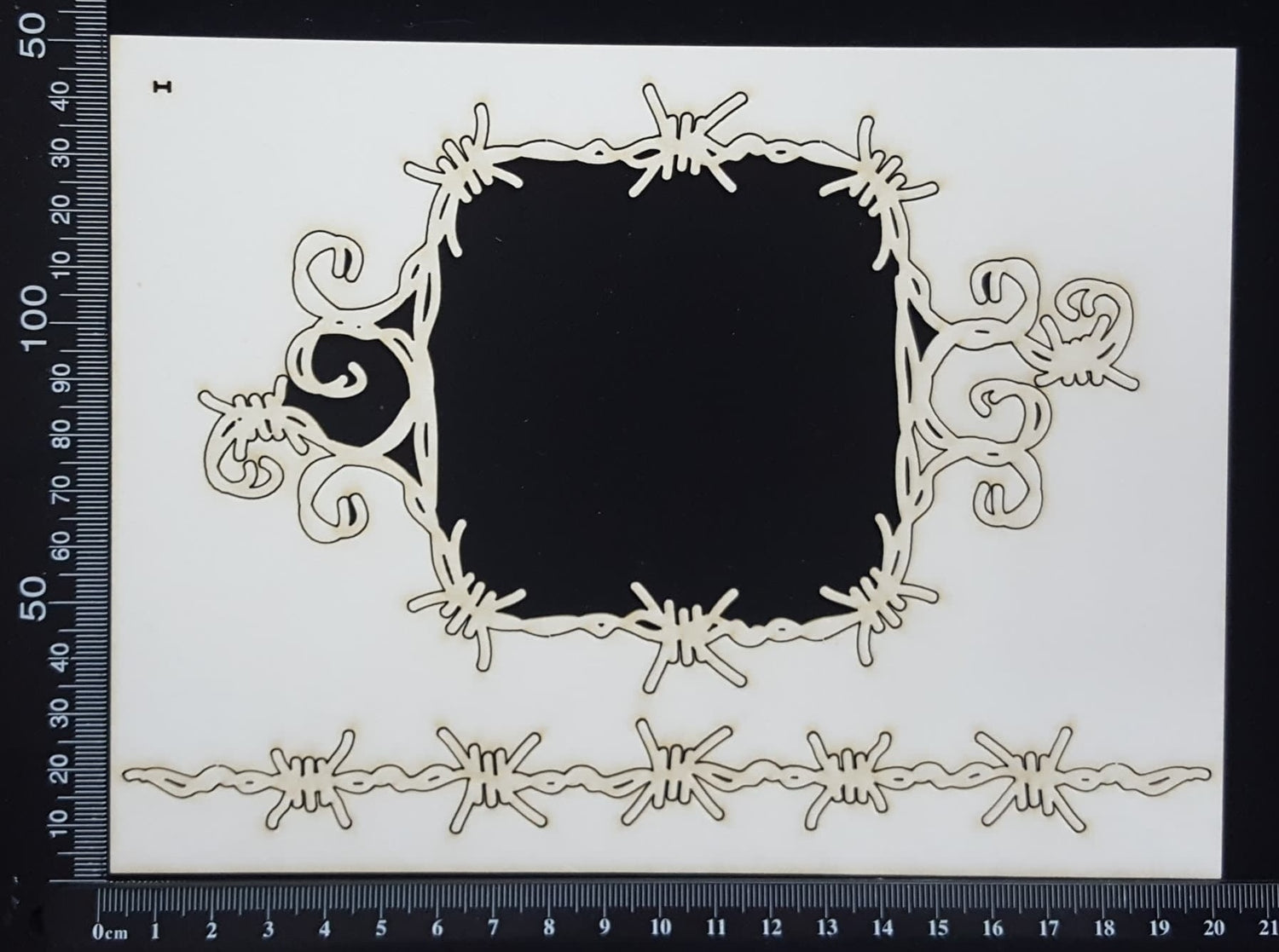 Barbed Wire Frame Set - I - White Chipboard