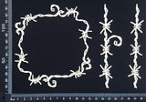 Barbed Wire Frame Set - J - White Chipboard