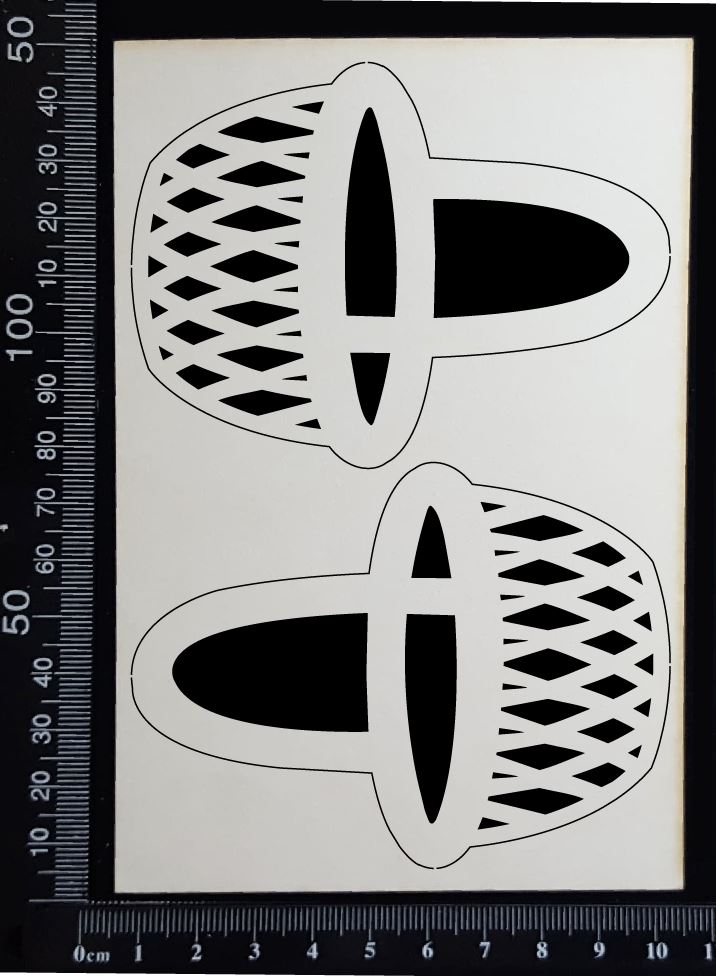 Basket - Set of 2 - Small - White Chipboard