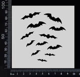 Bats Explosion - Stencil - 100mm x 100mm