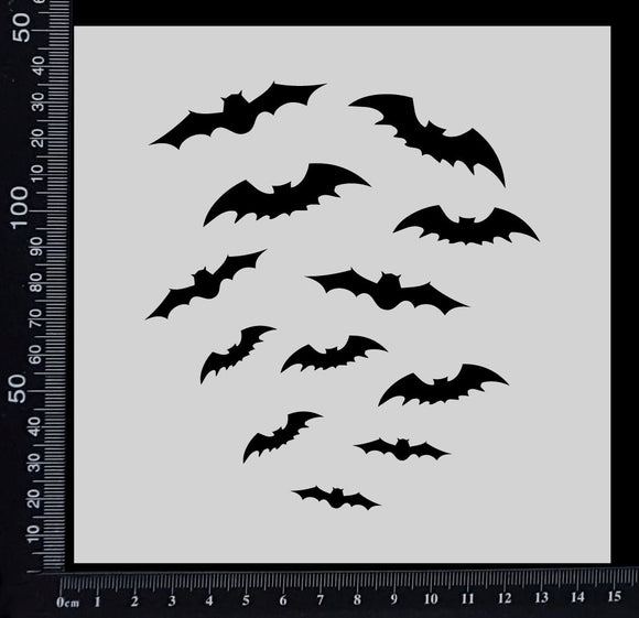 Bats Explosion - Stencil - 150mm x 150mm