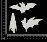 Bats Set - B - White Chipboard