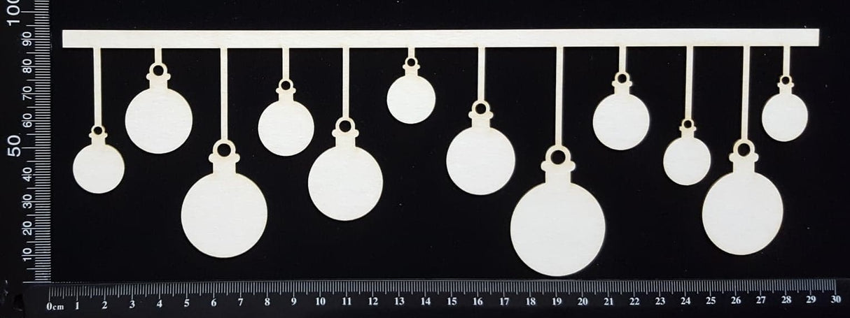 Bauble Border - A - Large - White Chipboard