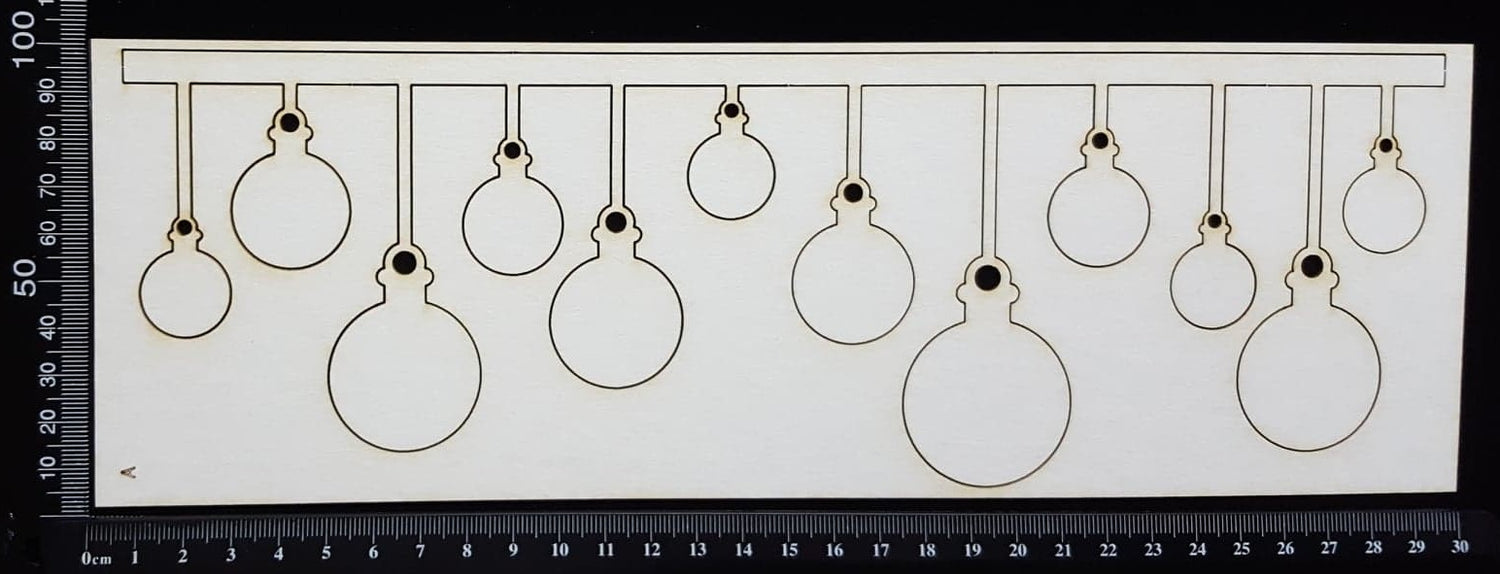 Bauble Border - A - Large - White Chipboard