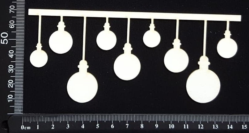 Bauble Border - B - Small - White Chipboard