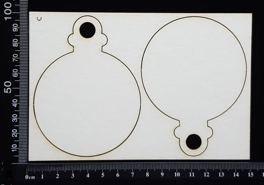Baubles Set - C - White Chipboard