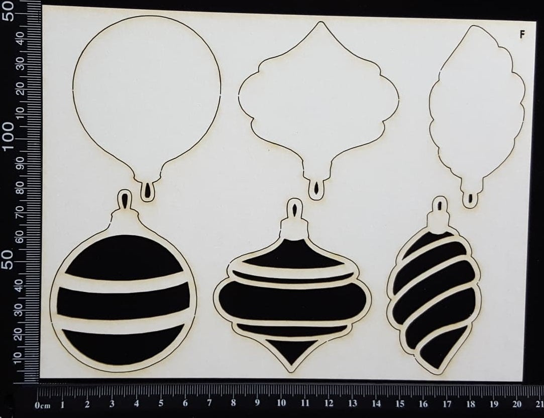 Baubles Set - F - Layering Set - White Chipboard