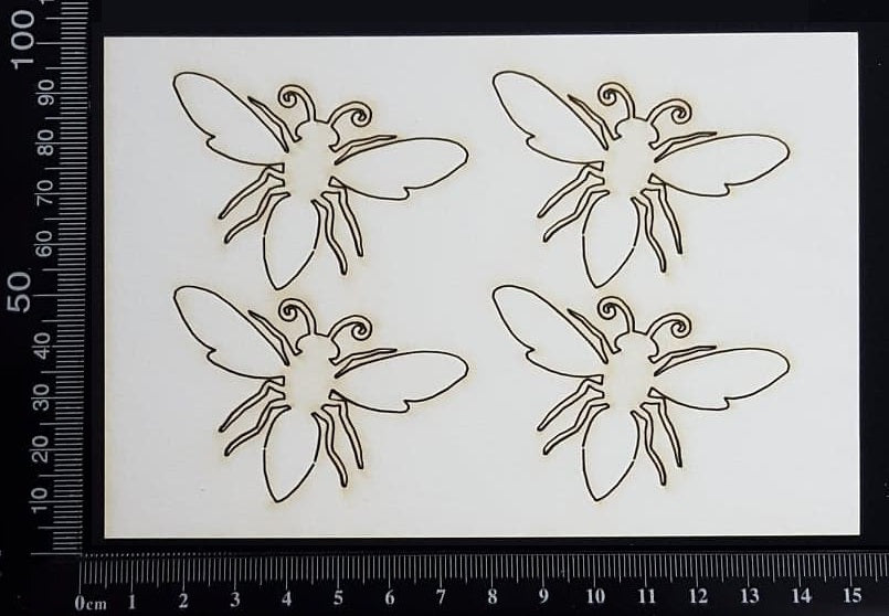 Bees Set - White Chipboard