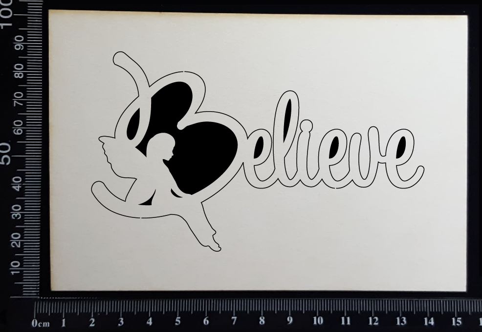 Fairy Title - Believe - C - White Chipboard