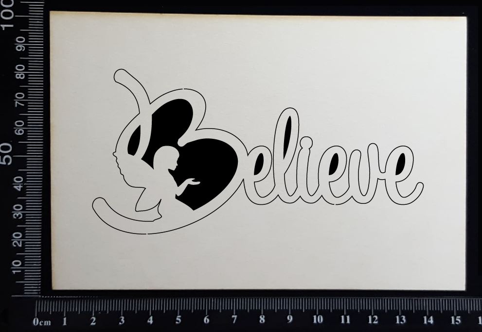 Fairy Title - Believe - D - White Chipboard