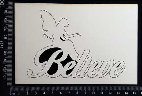 Fairy Title - Believe - E - White Chipboard