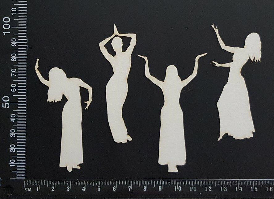 Belly Dancers Set - White Chipboard