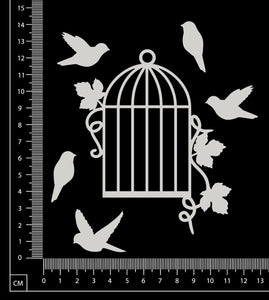 Birdcage Set - B - White Chipboard