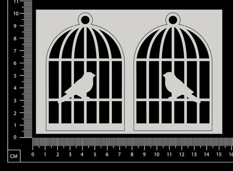 Birdcage Set - J - White Chipboard
