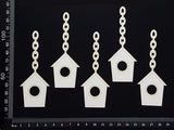 Birdhouse Set - A - Small - White Chipboard
