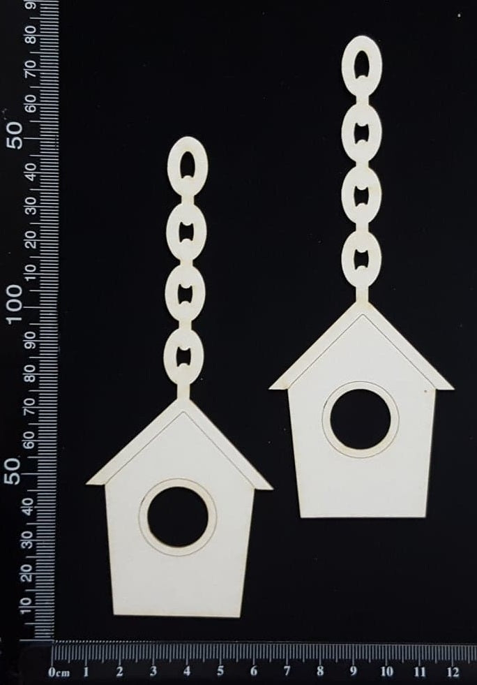 Birdhouse Set - B - Large - White Chipboard