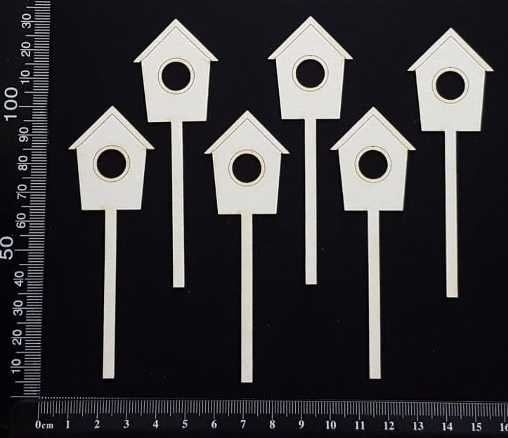 Birdhouse Set - C - Small - White Chipboard