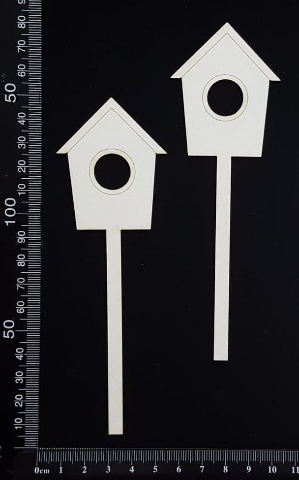 Birdhouse Set - D - Large - White Chipboard