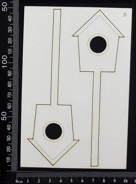 Birdhouse Set - D - Large - White Chipboard