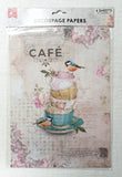 Decoupage Paper - A4 size - 4 sheets - (DP-1006) - Birdie Café / Love For Food